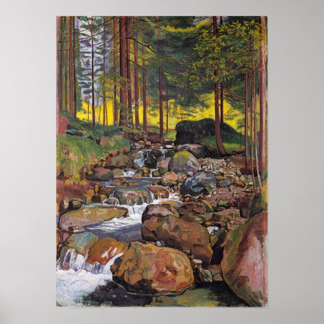 Poster Hodler - Floresta Com Corrente De Montanha 1902 (Frente)
