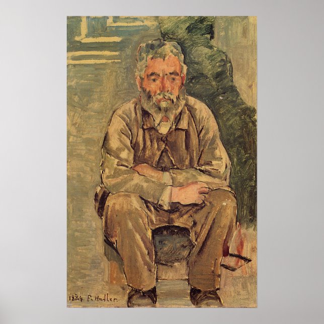 Poster Hodler - Homem-Arte Sentado 1884 (Frente)