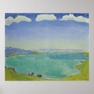 Poster Hodler - Lago Genebra De Caux 1917