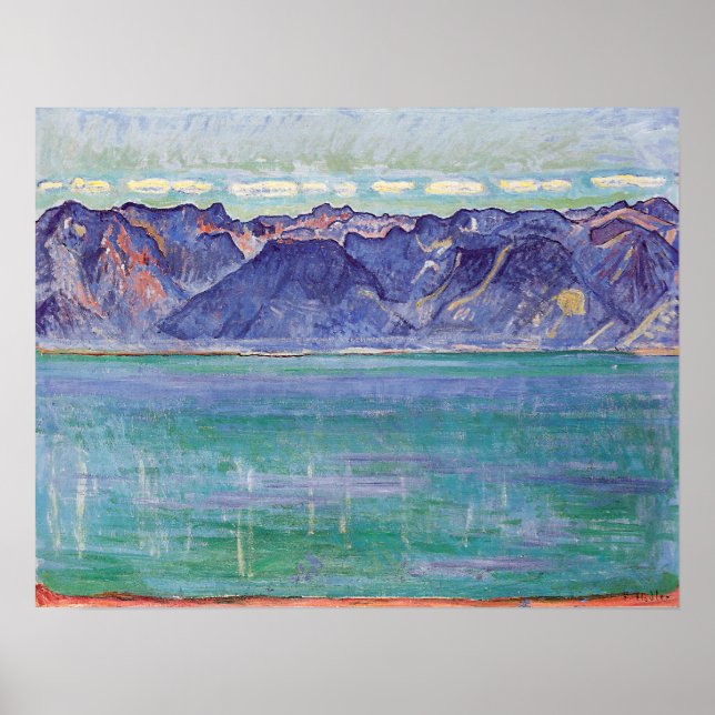 Poster Hodler - Lago Genebra, Pontos De Vista Da Montanha (Frente)