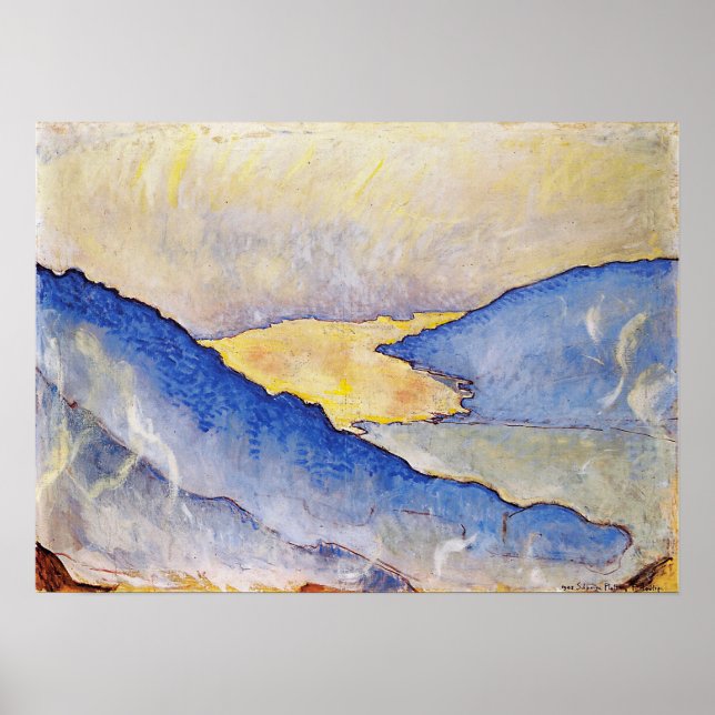 Poster Hodler - Namorada À Noite No Lago Thun 1908 (Frente)