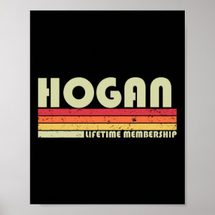 Poster Hogan Surname Funny Retro Vintage 80s 90s Aniversá