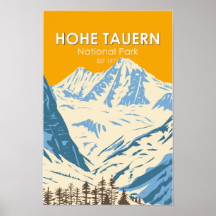 Poster Hohe Tauern National Park Alpin Austria Vintage