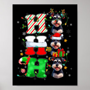Poster Hohoho Schnauzer Papais noeis Elf Hat Reindeer Cri