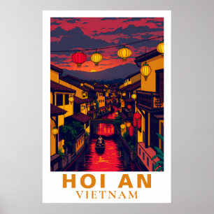 Poster Hoi An Vietname Lanternas de Viagem Antigas