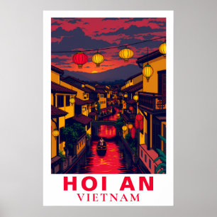 Poster Hoi An Vietname Lanternas de Viagem Antigas