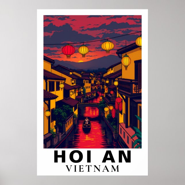 Poster Hoi An Vietname Lanternas de Viagem Antigas (Frente)