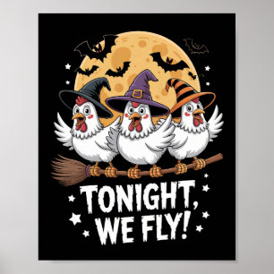 Poster Hoje à Noite Voamos Frango de Halloween