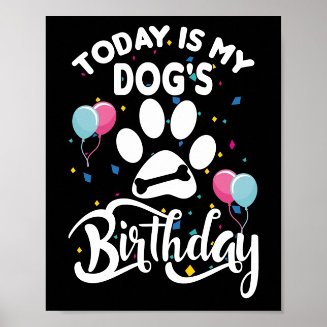 Poster Hoje é o Aniversário do Meu Cachorro (Frente)