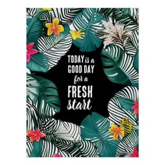 Pôster Hoje é uma citação motivacional de início novo do 