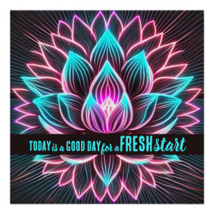 Pôster Hoje é uma citação motivacional de início novo do