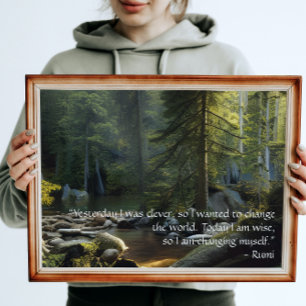 Poster Hoje Eu Sou Sábio Citando Paisagem Natureza
