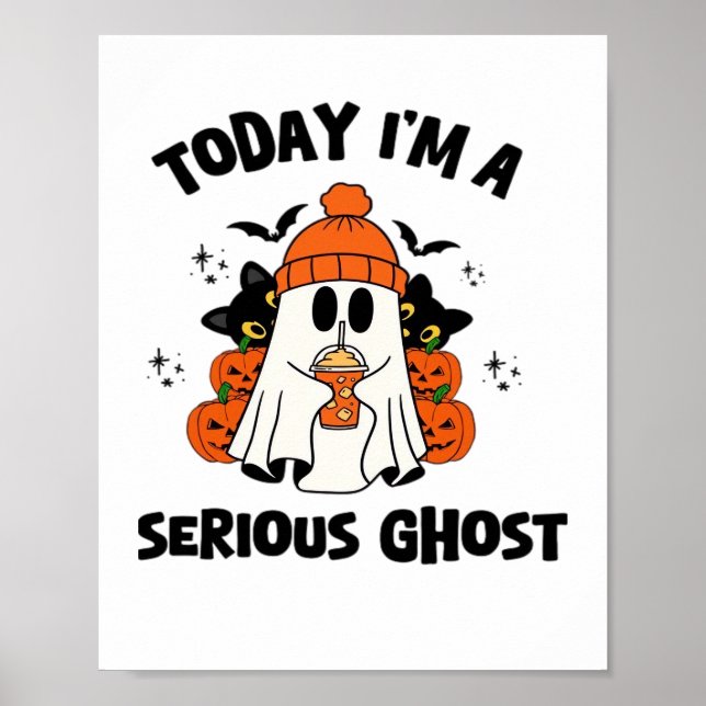 POSTER HOJE EU SOU UM SÉRIO CAFÉ FANTASMA HALLOWEEN (Frente)