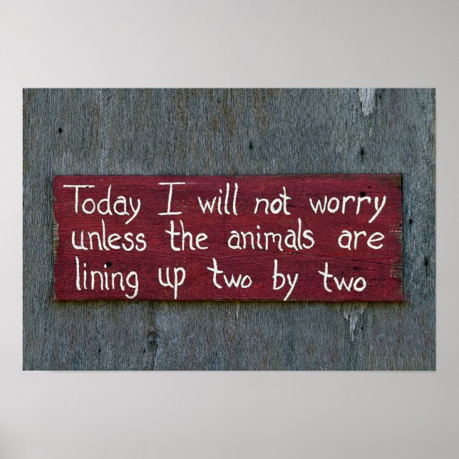 Poster Hoje Não Me Preocuparei. (Frente)