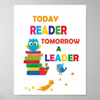 Poster Hoje um leitor, amanhã uma arte digital líder