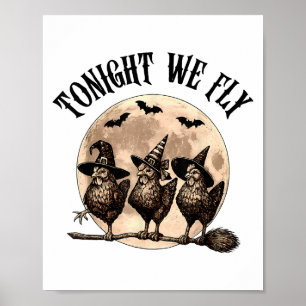 Poster Hoje Voamos Com Três Galinhas No Halloween Br