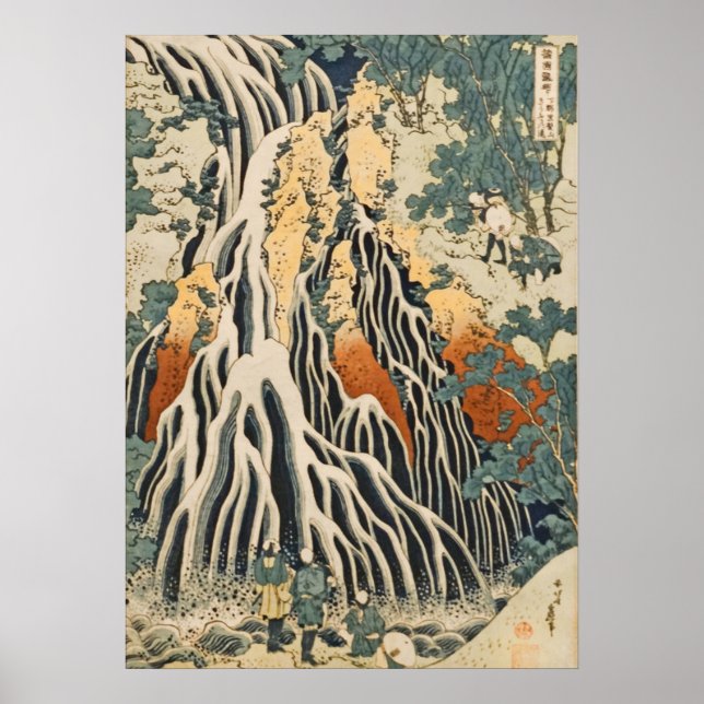 Poster Hokusai - Amaida Waterfall (Frente)