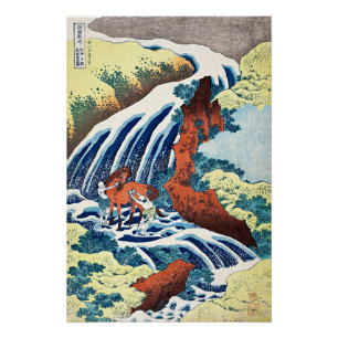 Pôster Hokusai - As Quedas da Lavagem do Cavalo de Yoshit