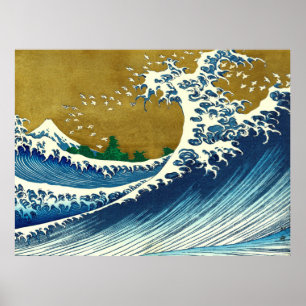 Poster Hokusai Big Wave Japão Vintage Ocean