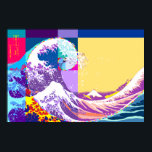 Pôster Hokusai Conhece Fibonacci, Estilo de Arte Pop<br><div class="desc">Outra versão da série "Hokusai encontra Fibonacci." Espiral Fibonacci sobreposta à "Onda Excelente" de Hokusai. Executado no estilo pop. Sequência fibroônica,  ouro fascinante artistas e cientistas por séculos.</div>