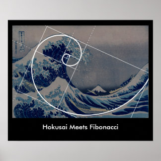 Poster Hokusai Conhece Fibonacci, Rácio De Ouros