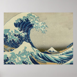 Poster Hokusai é a onda de Excelentes de Kanagawa