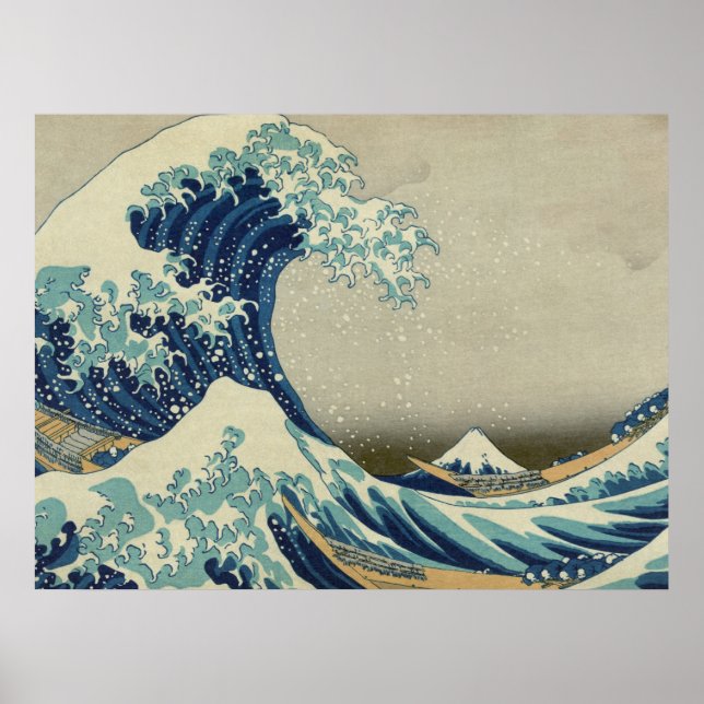 Poster Hokusai é a onda de Excelentes de Kanagawa (Frente)