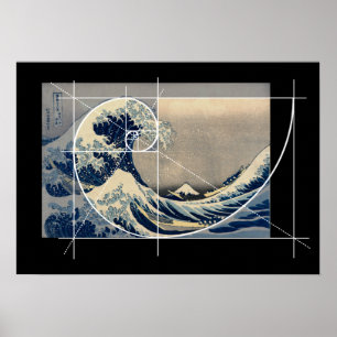 Poster Hokusai encontra Fibonacci, versão