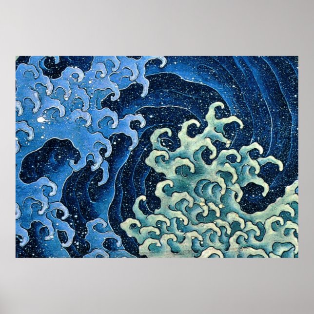 Poster Hokusai Feminine Wave Japão Vintage Ocean (Frente)