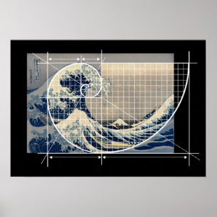 Poster Hokusai Meets Fibonacci, Version