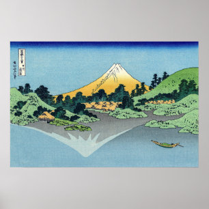 Poster Hokusai - O Monte Fuji Reflete no Lago Kawaguchi