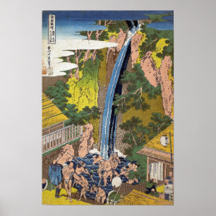 Poster Hokusai - Roben Waterfall, Oyama, Província de Sag