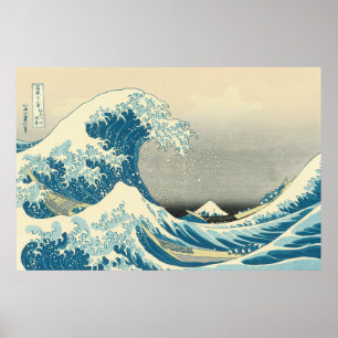 Pôster Hokusai - sob a onda fora de Kanagawa