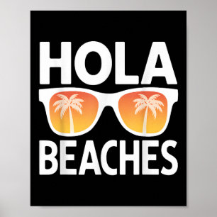 Poster Hola Beaches Palm Trees Sungles Férias De Verão Vi