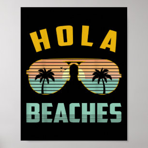 Poster Hola Beaches Sungles Funny Beach Vacinação havaian