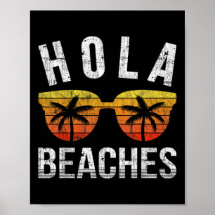 Poster Hola Beaches Tanque Top Engraçado Camisa De Férias