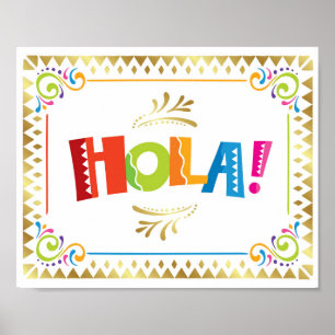 Poster HOLA! Fiesta Party Sign Print