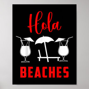 Poster Hola Pineapple Soda Girl On The Beaches In Sunset