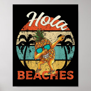 Poster Hola Praias Mulheres Engraçadas Aloha Praia Pineap