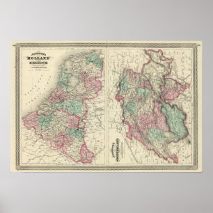 Poster Holanda, Bélgica e Suiça