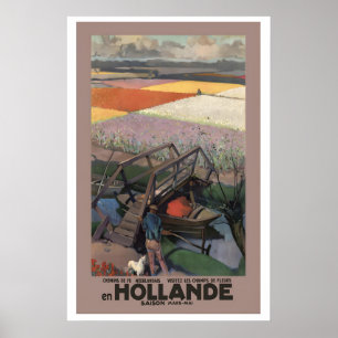 Poster Holanda Países Baixos Caminhos de Ferro Holandeses