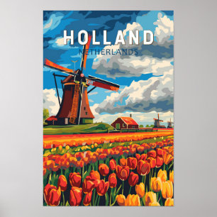 Poster Holanda Países Baixos Viagem Arte Vintage
