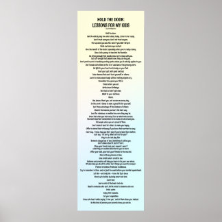 Poster Hold the Door: Lessons for My Kids 2022