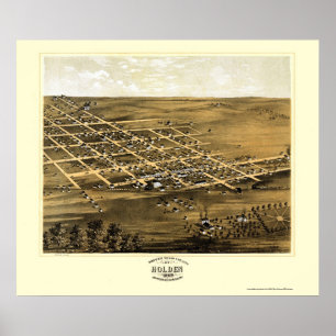Pôster Holden, mapa panorâmico do MO - 1869