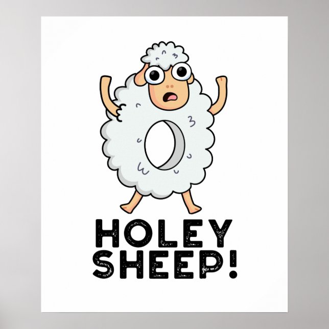 Poster Holey Sheep Funny Animal Pun (Frente)