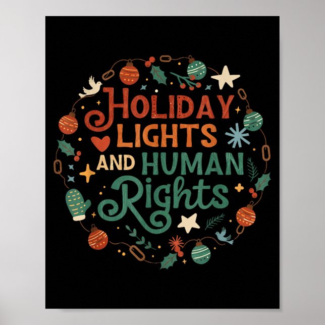Poster Holiday Lights And Human Rights  (Frente)
