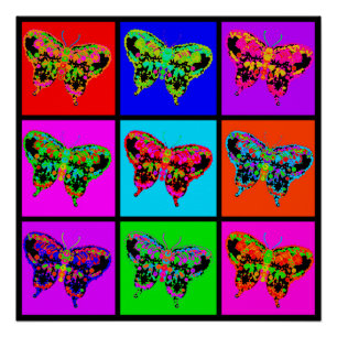 Pôster holiES - Mosaico de Borboletas Psicodélicas
