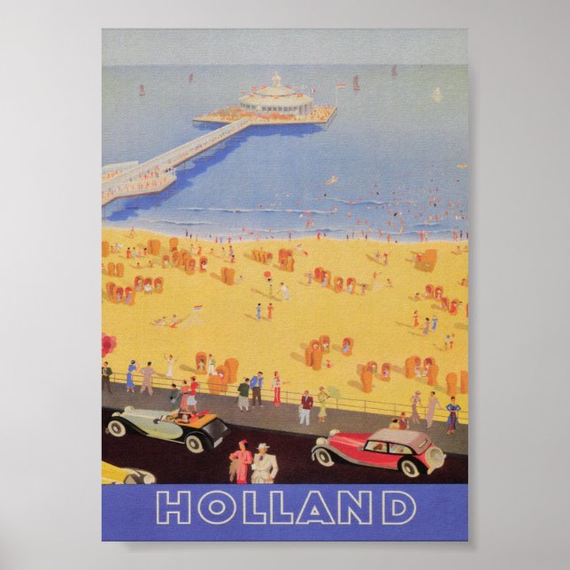 Poster Holland Viagens vintage (Frente)