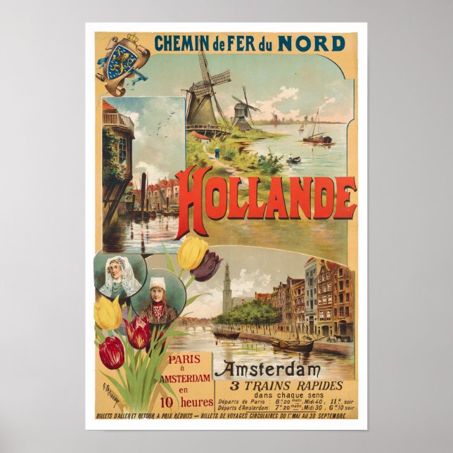 Poster Holland viagens vintage (Frente)