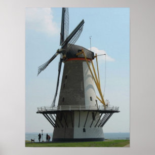 Pôster Holland windmill, Vlissingen, Países Baixos
